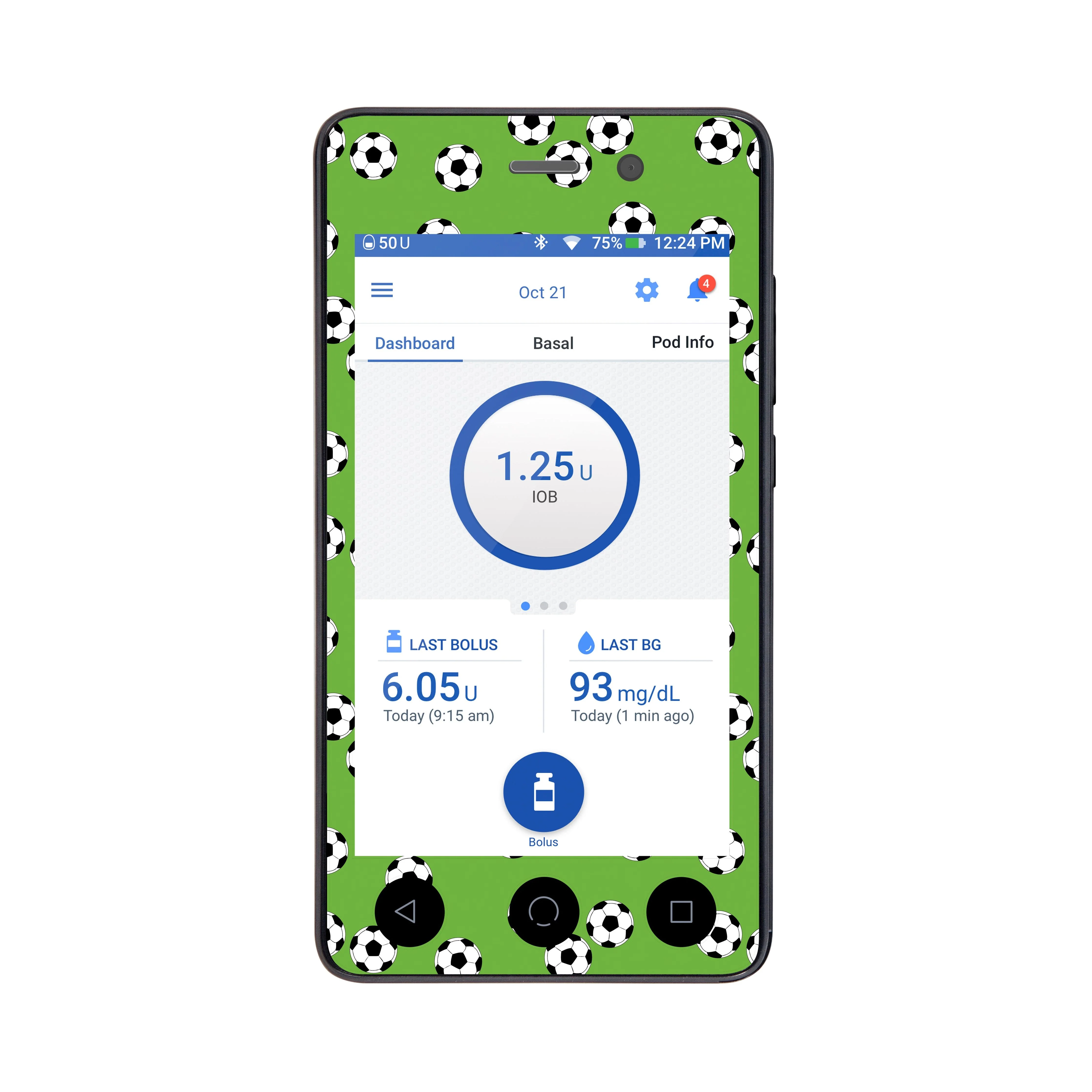 Kickoff Sticker for Omnipod DASH ® PDM – Pump Peelz