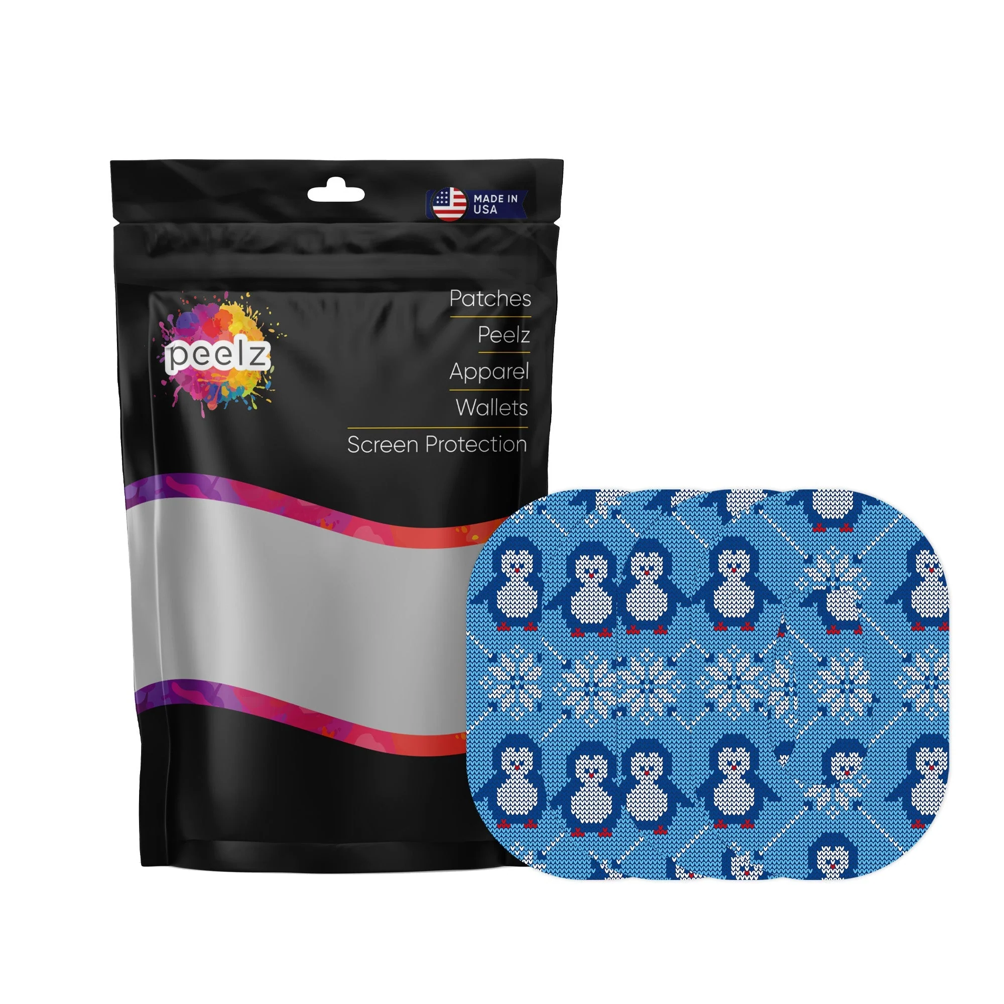 Knitted Penguins Patch  Tape Designed for the DEXCOM G6 - Image 2