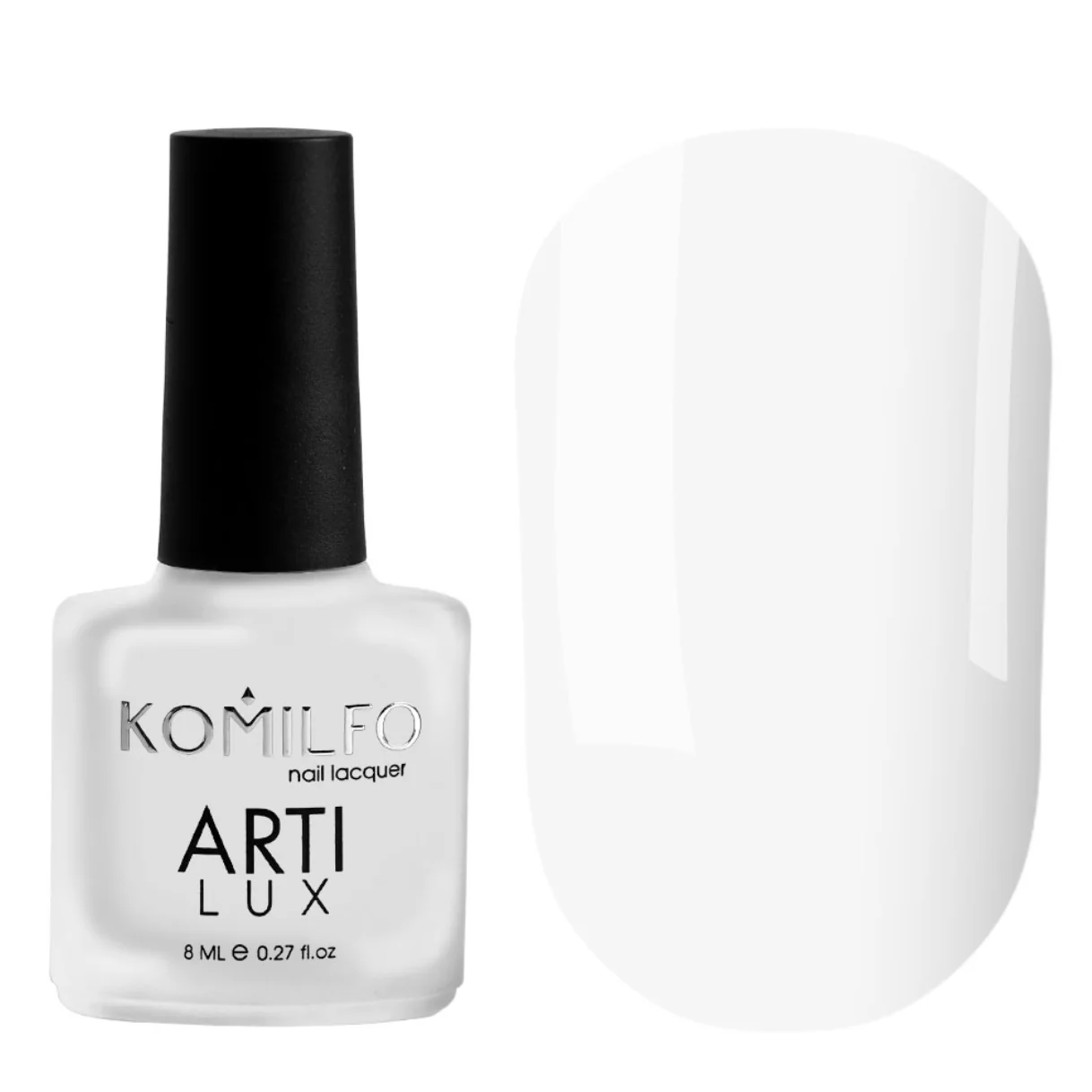 KOMILFO ARTILUX 001 NAIL POLISH (WHITE, ENAMEL), 8 ML 222001