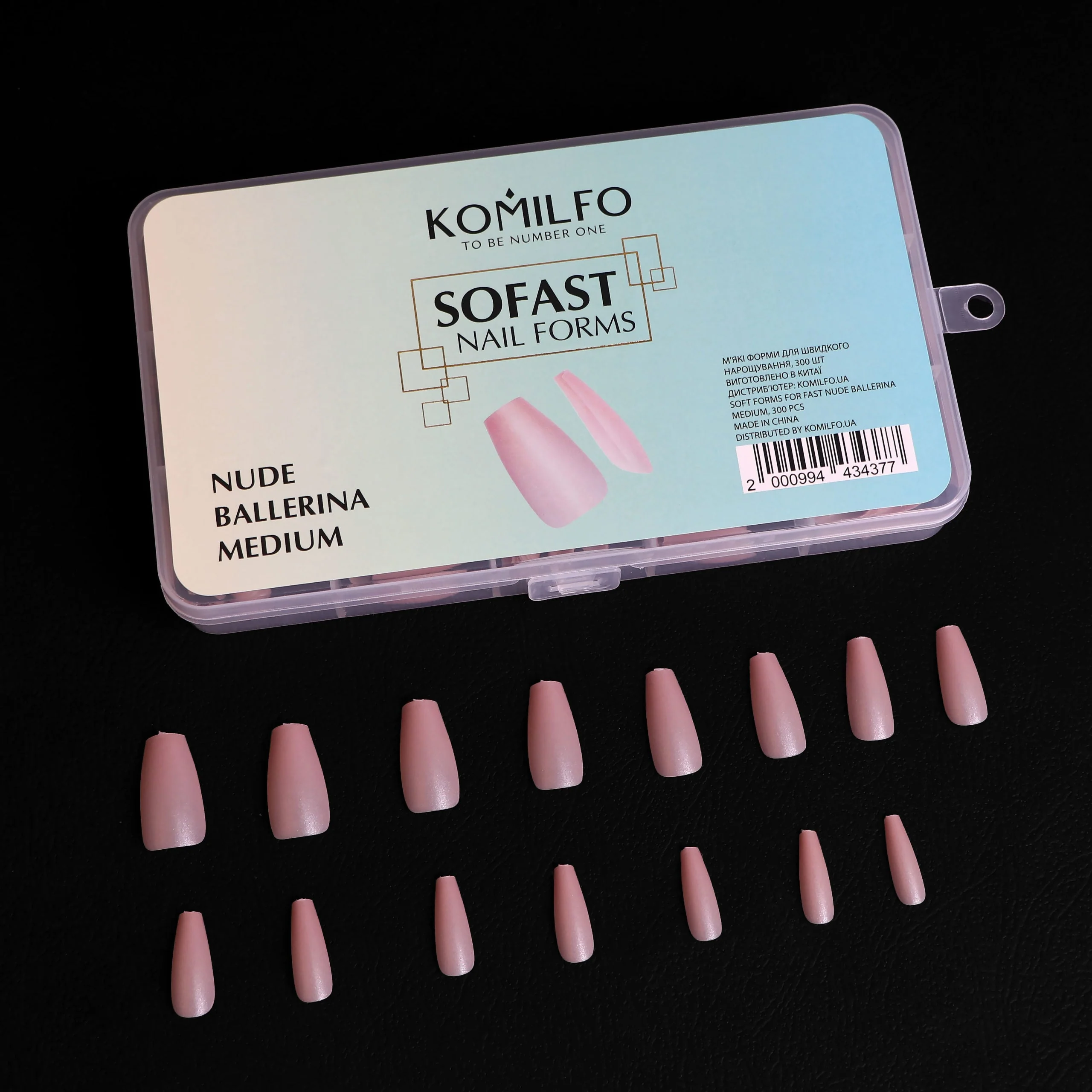 KOMILFO SOFAST NAIL FROMS NUDE BALLERINA MEDIUM, 360 PCS 456078 - Image 4