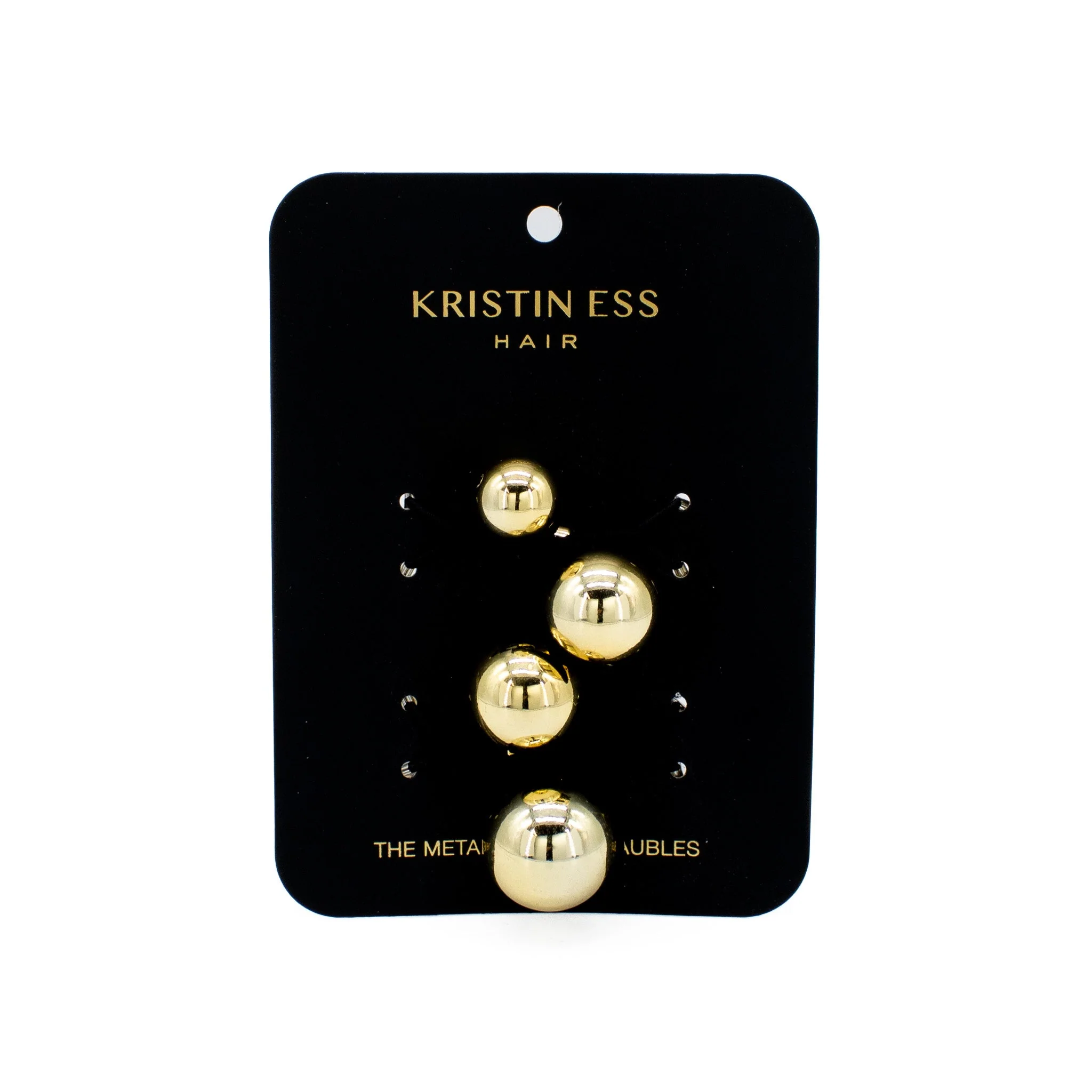 Kristin Ess The Metallic Pony Baubles Hair Elastics 2 pack Gold - New