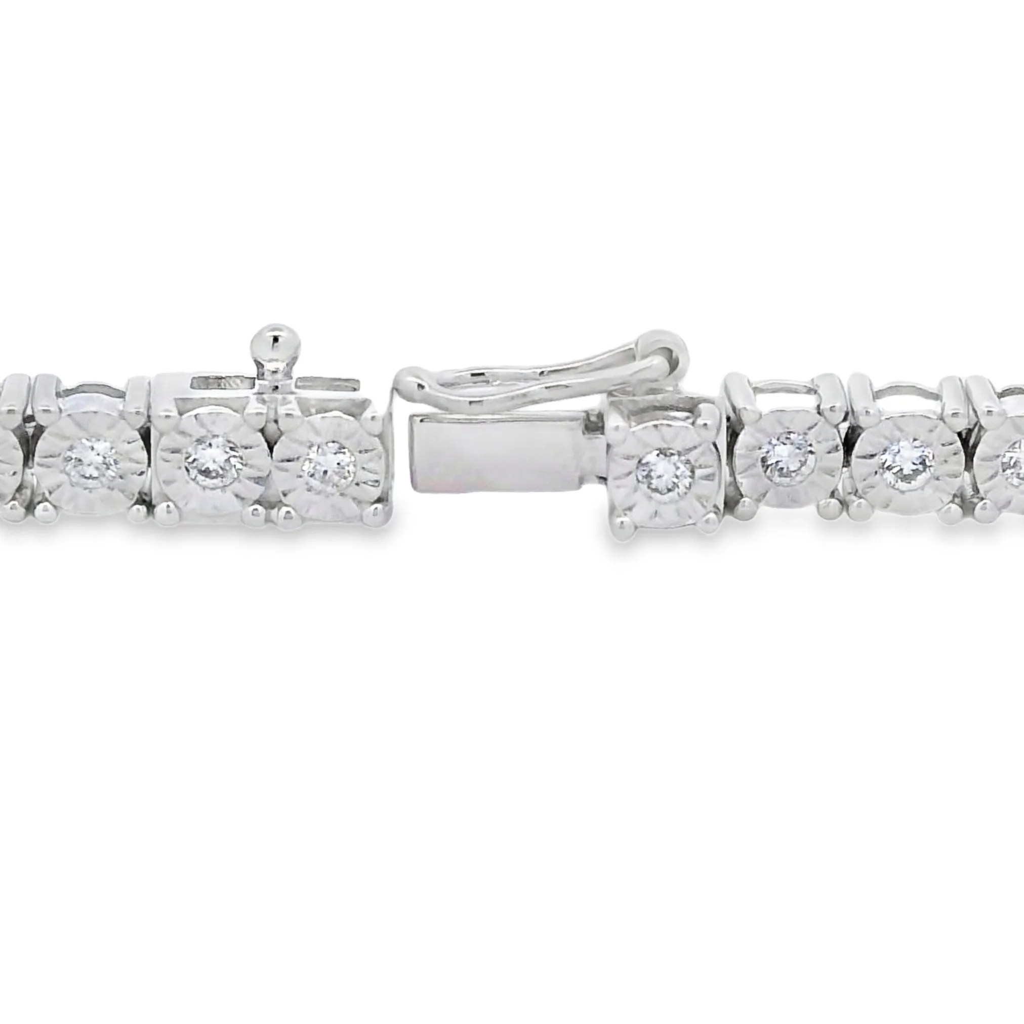 Lab Grown Diamond Tennis Bracelet Sterling Silver - Image 2