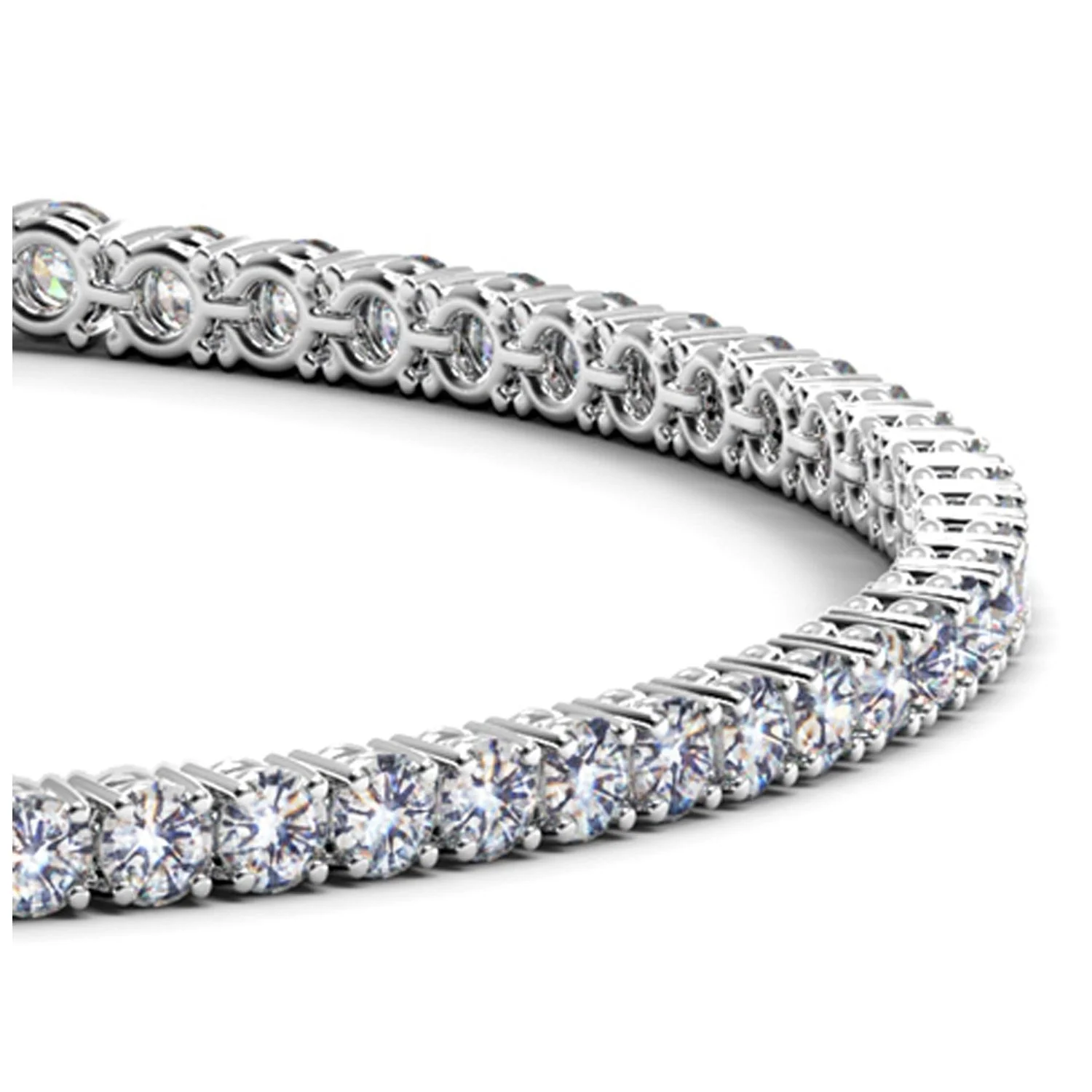 Lab Grown Round Diamond Tennis Bracelet in 14k White Gold (3 cctw F/G  VS2/SI1) - Image 2