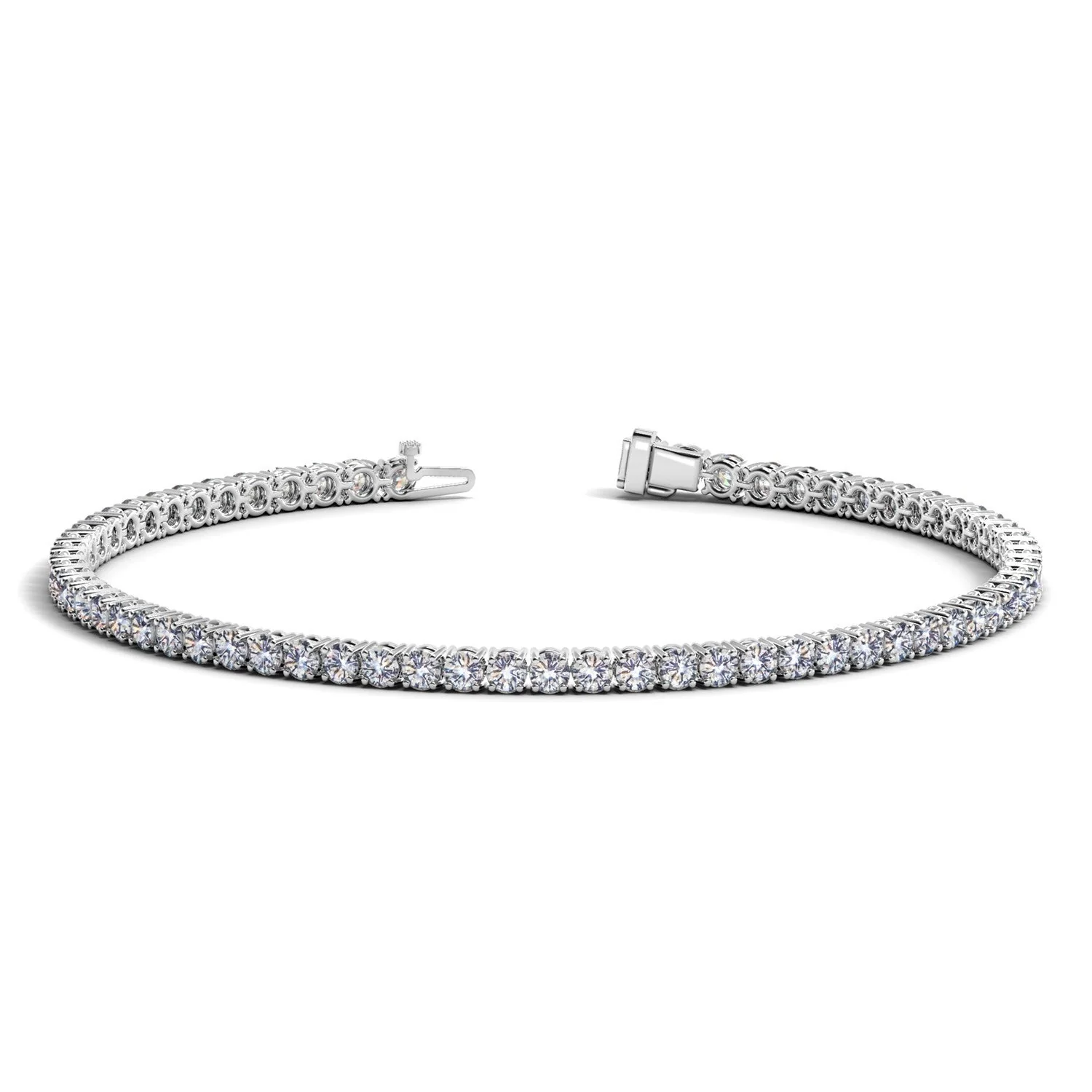 Lab Grown Round Diamond Tennis Bracelet in 14k White Gold (3 cctw F/G  VS2/SI1) - Image 4