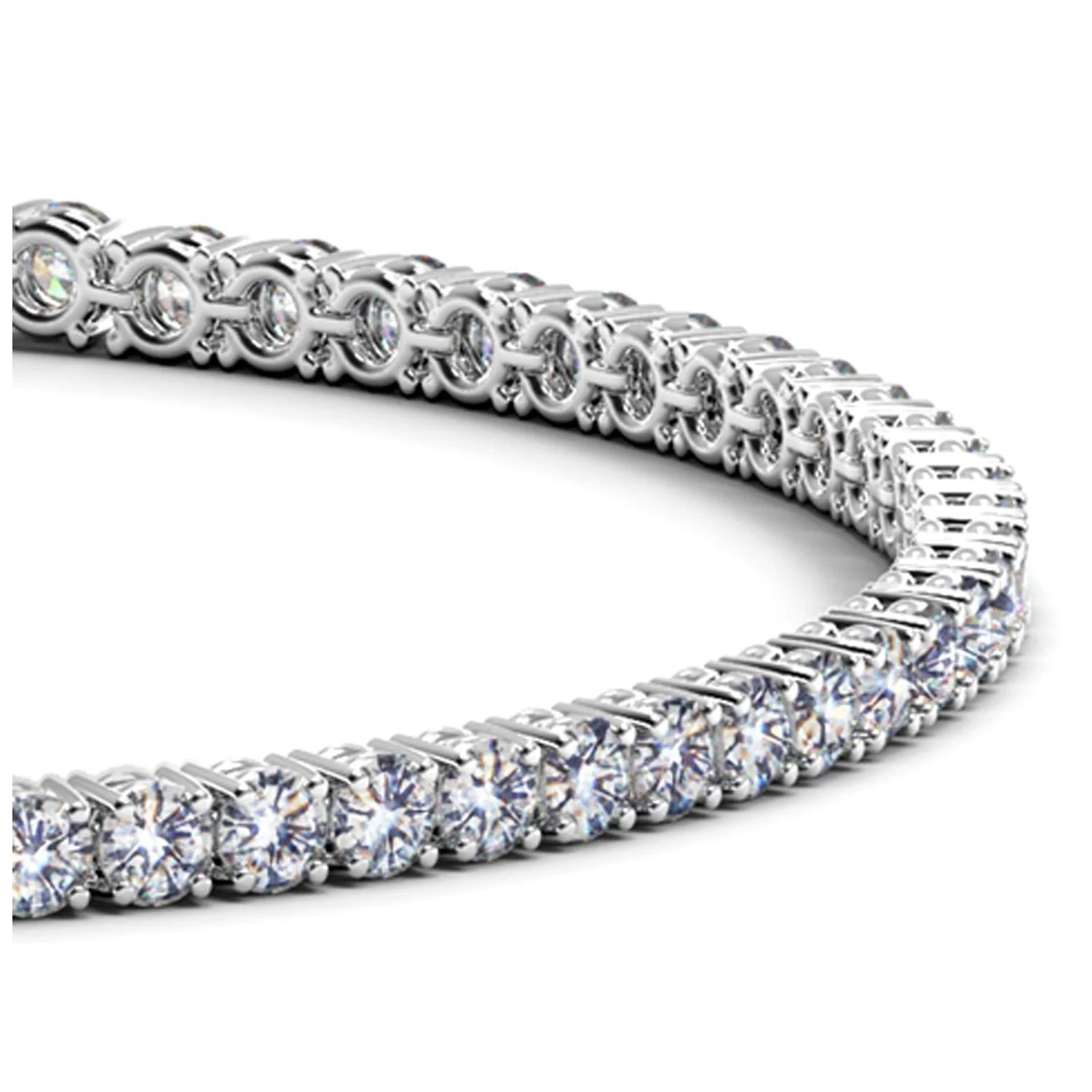 Lab Grown Round Diamond Tennis Bracelet in 14k White Gold (3 cctw F/G  VS2/SI1) - Image 5