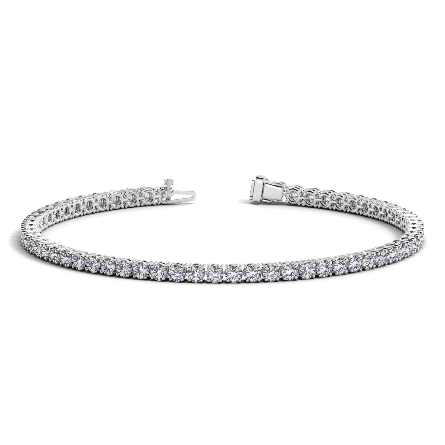 Lab Grown Round Diamond Tennis Bracelet in 14k White Gold (4 cctw F/G VS2/SI1)
