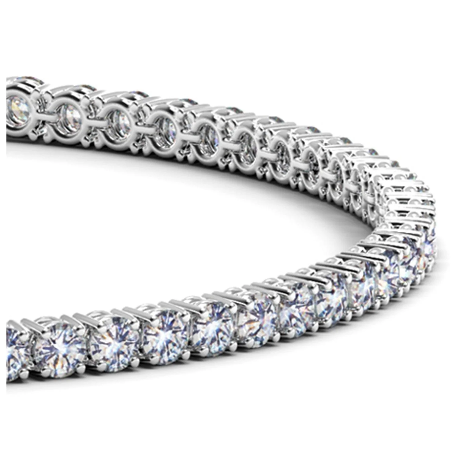 Lab Grown Round Diamond Tennis Bracelet in 14k White Gold (4 cctw F/G VS2/SI1) - Image 5