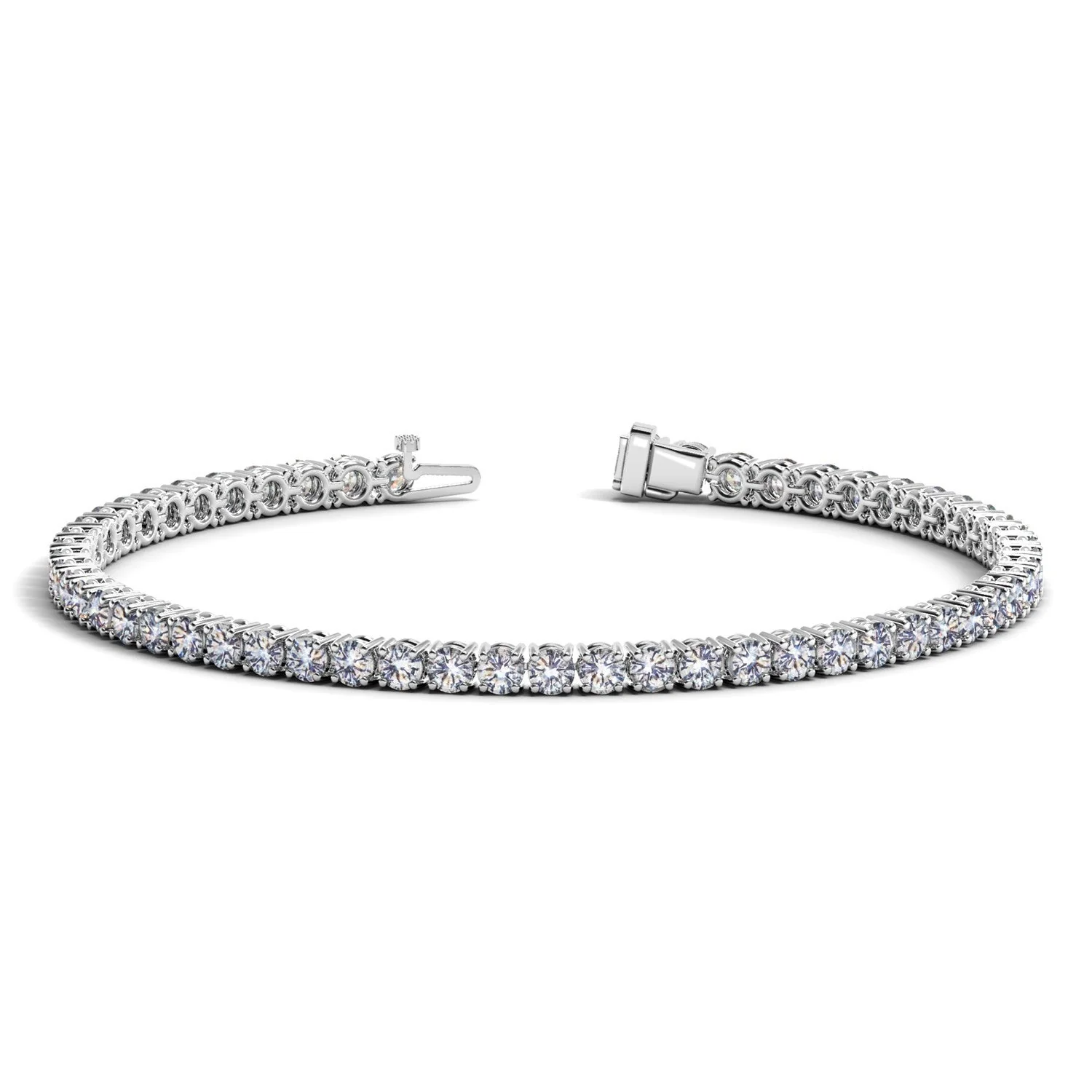 Lab Grown Round Diamond Tennis Bracelet in 14k White Gold (5 cctw  F/G  VS2/SI1) - Image 4