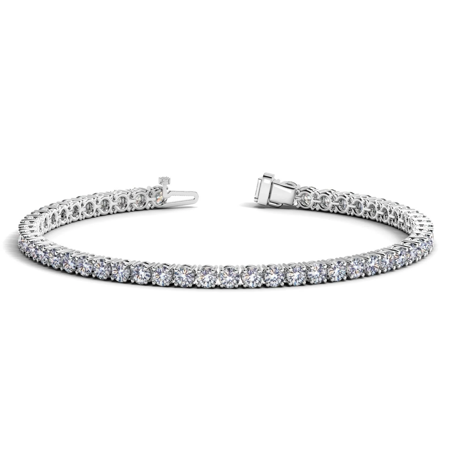 Lab Grown Round Diamond Tennis Bracelet in 14k White Gold (6 cctw F/G  VS2/SI1) - Image 4