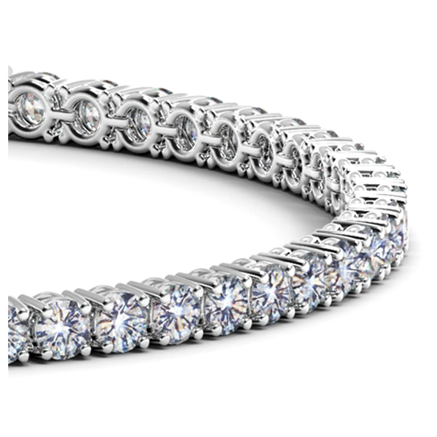 Lab Grown Round Diamond Tennis Bracelet in 14k White Gold (6 cctw F/G  VS2/SI1) - Image 5