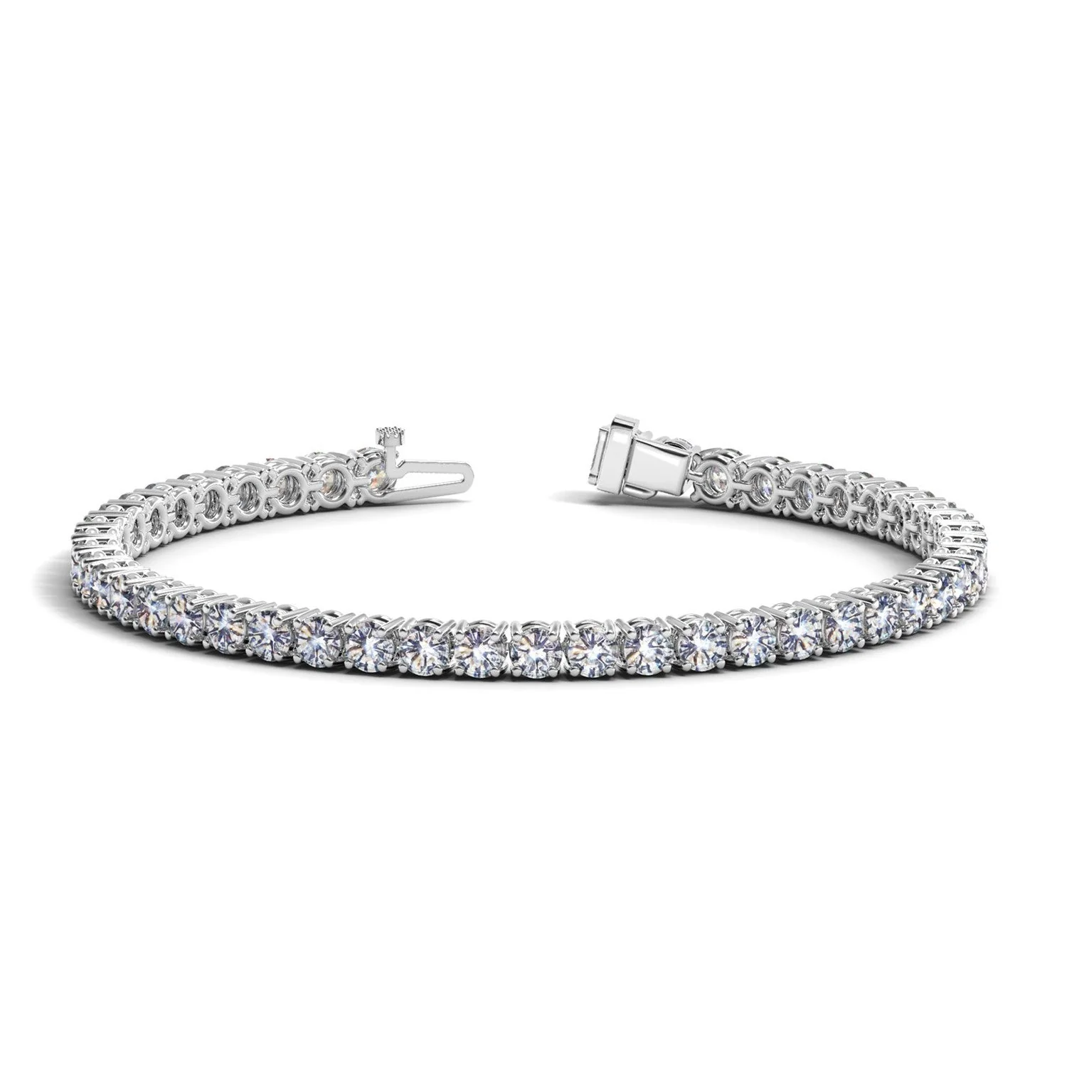 Lab Grown Round Diamond Tennis Bracelet in 14k White Gold (8 cctw F/G  VS2/SI1) - Image 4