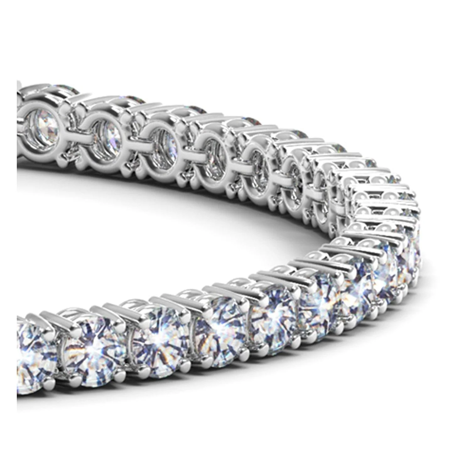 Lab Grown Round Diamond Tennis Bracelet in 14k White Gold (8 cctw F/G  VS2/SI1) - Image 5