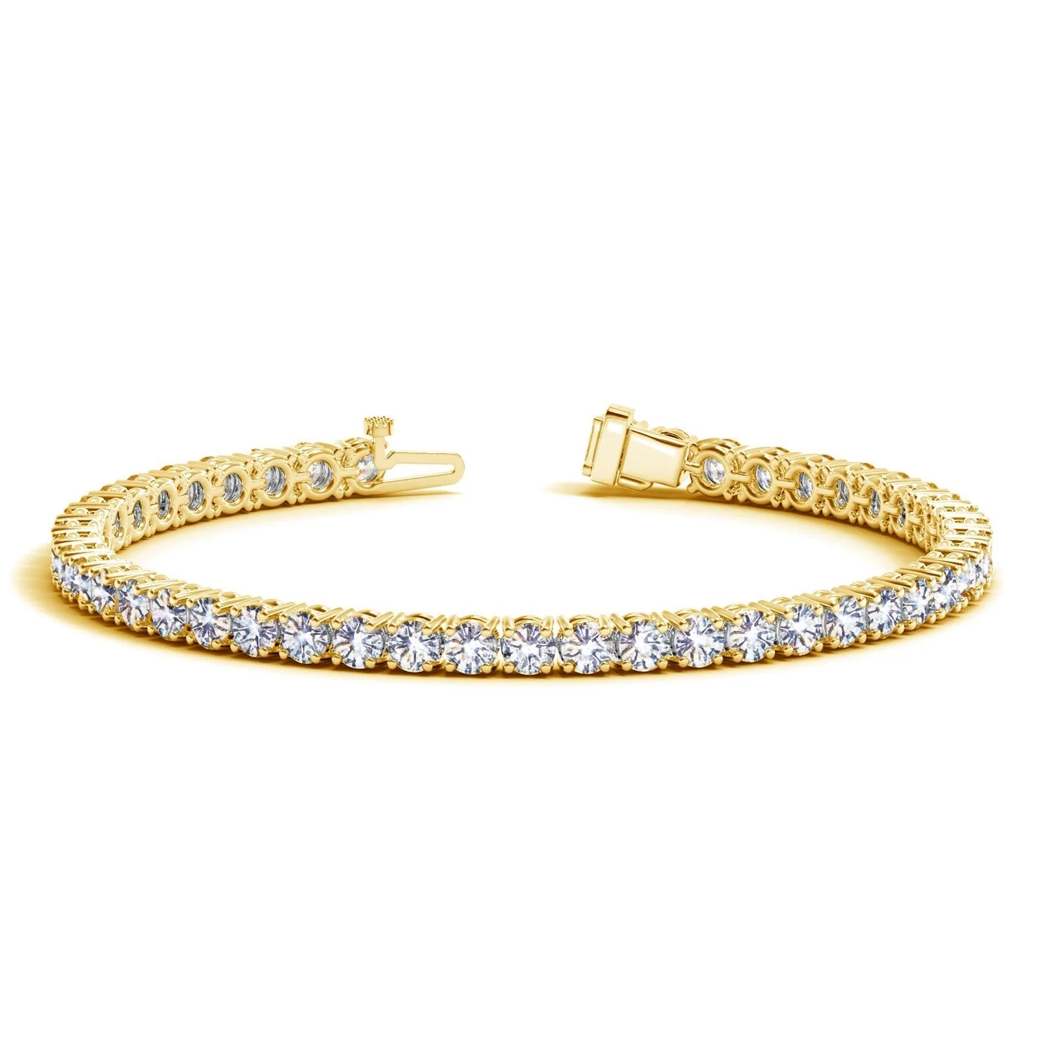 Lab Grown Round Diamond Tennis Bracelet in 14k Yellow Gold (10 cctw F/G VS2/SI1) - Image 4