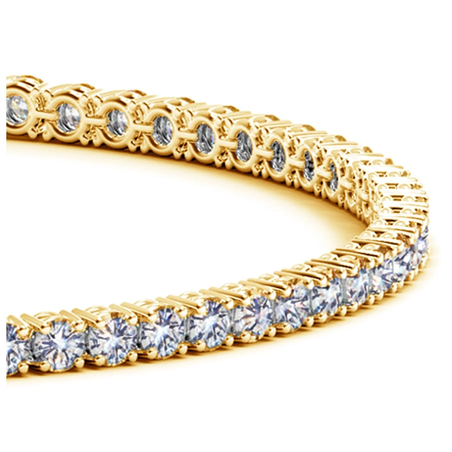 Lab Grown Round Diamond Tennis Bracelet in 14k Yellow Gold (4 cctw F/G  VS2/SI1) - Image 5