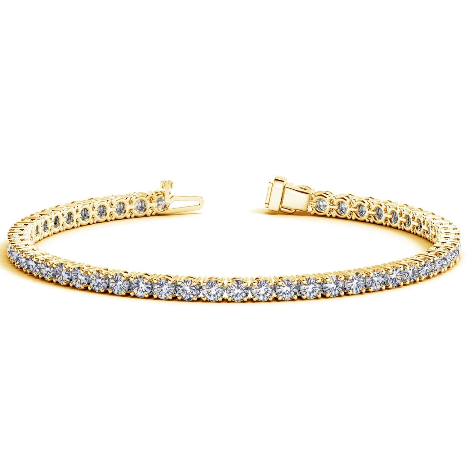 Lab Grown Round Diamond Tennis Bracelet in 14k Yellow Gold (7 cctw F/G  VS2/SI1) - Image 5
