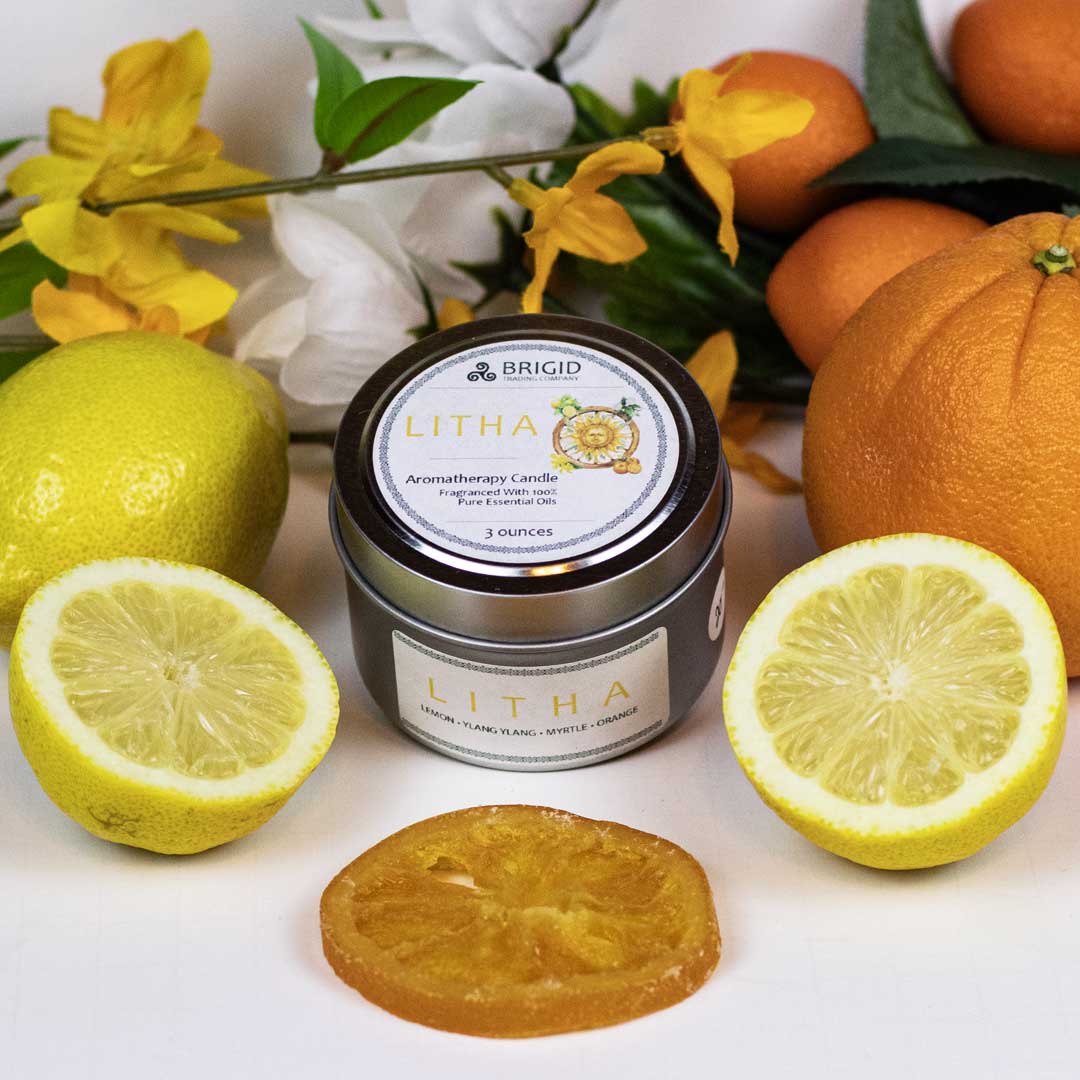 Litha Soy Wax Candle – Lemon & Orange Natural Candle for the Summer Solstice - Image 3