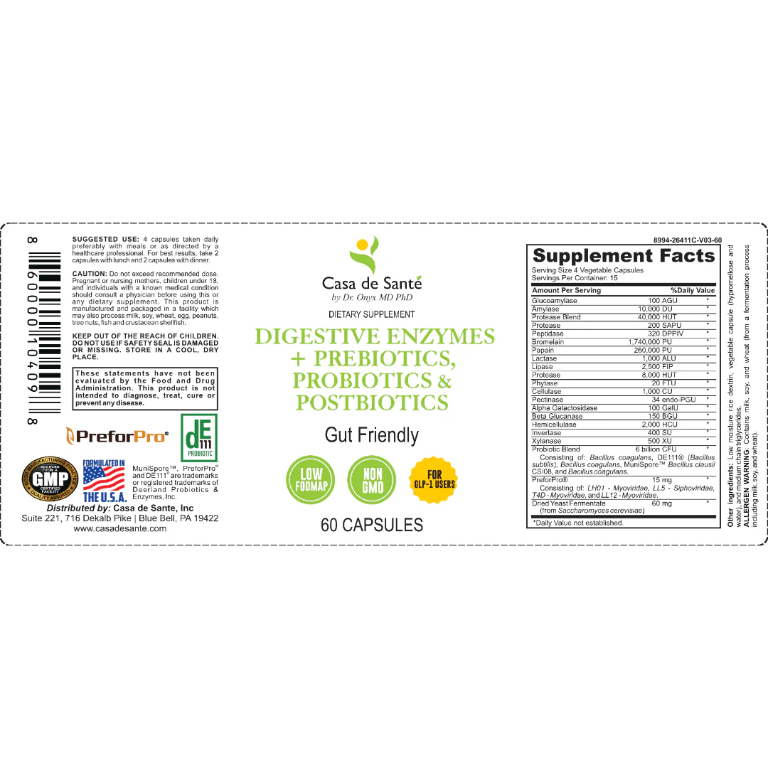 FODMAP Digestive Enzymes + Prebiotics + Probiotics + Postbiotics Gut Friendly Low FODMAP MD PhD Formulated - Image 3