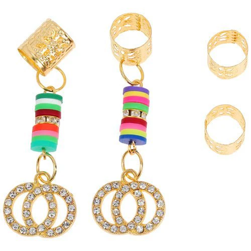 LQQKS HAIR BRAID RING & BRAID TUBE 4PCS/PACK