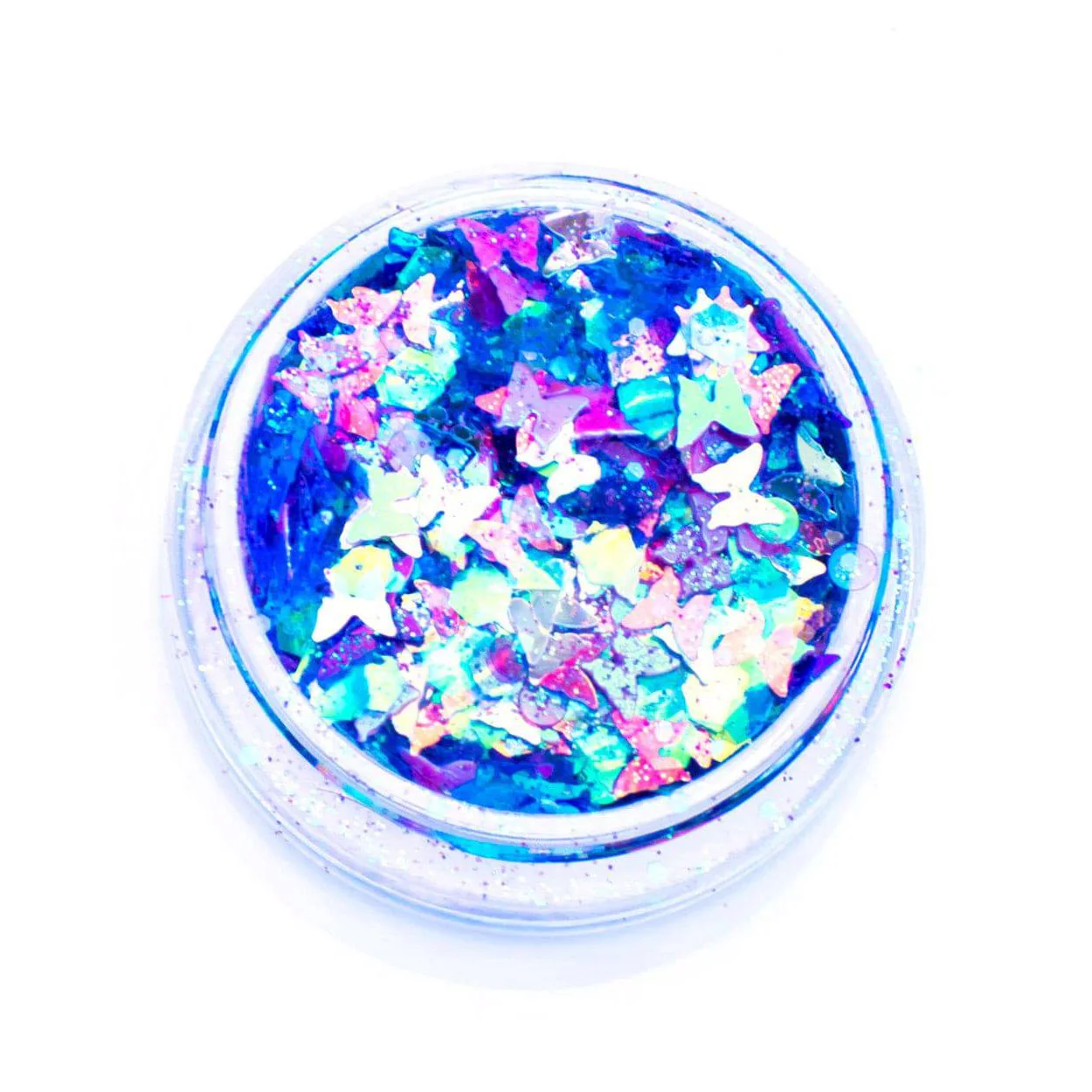 Mariah - Chunky Blue and Purple Butterfly Glitter
