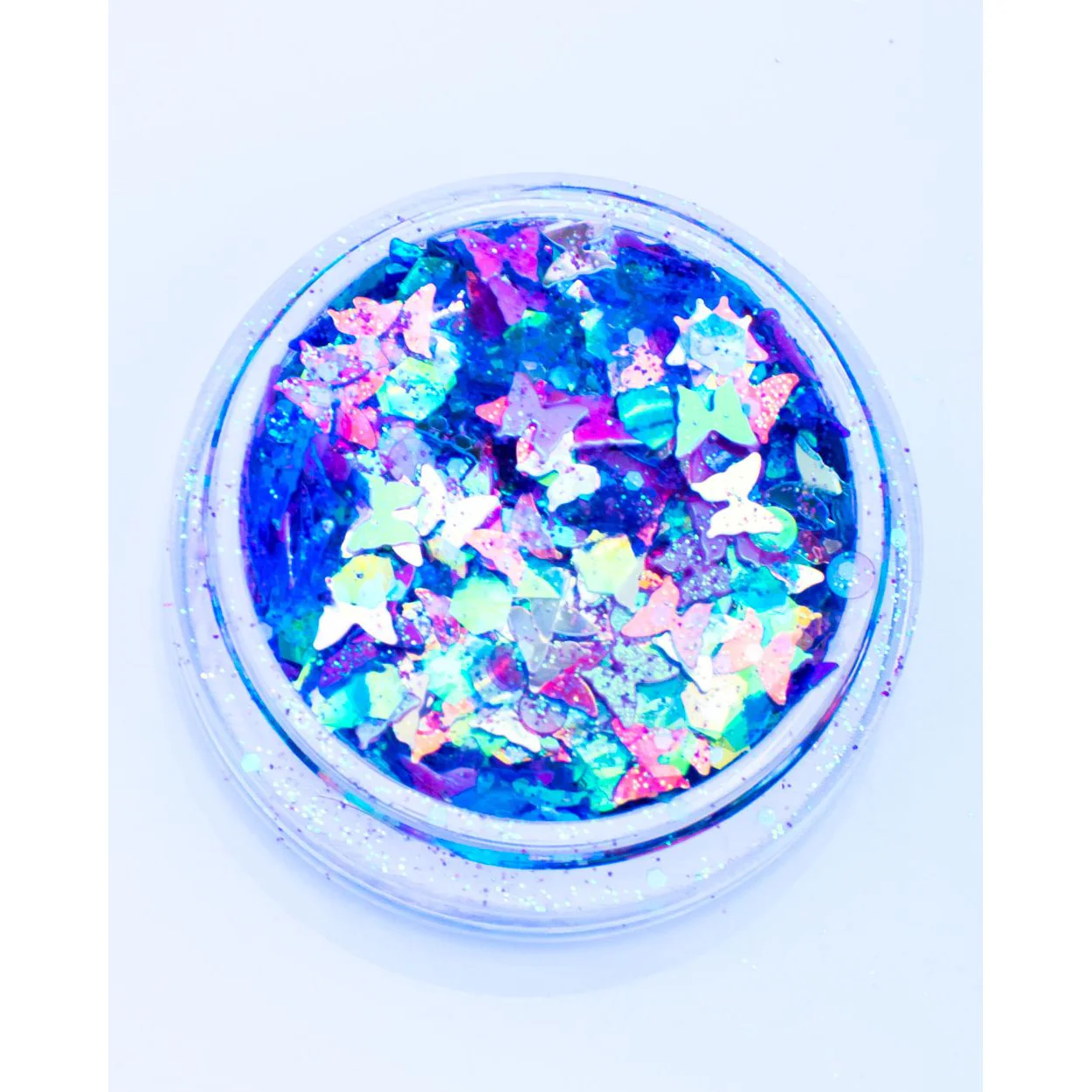 Mariah - Chunky Blue and Purple Butterfly Glitter - Image 3