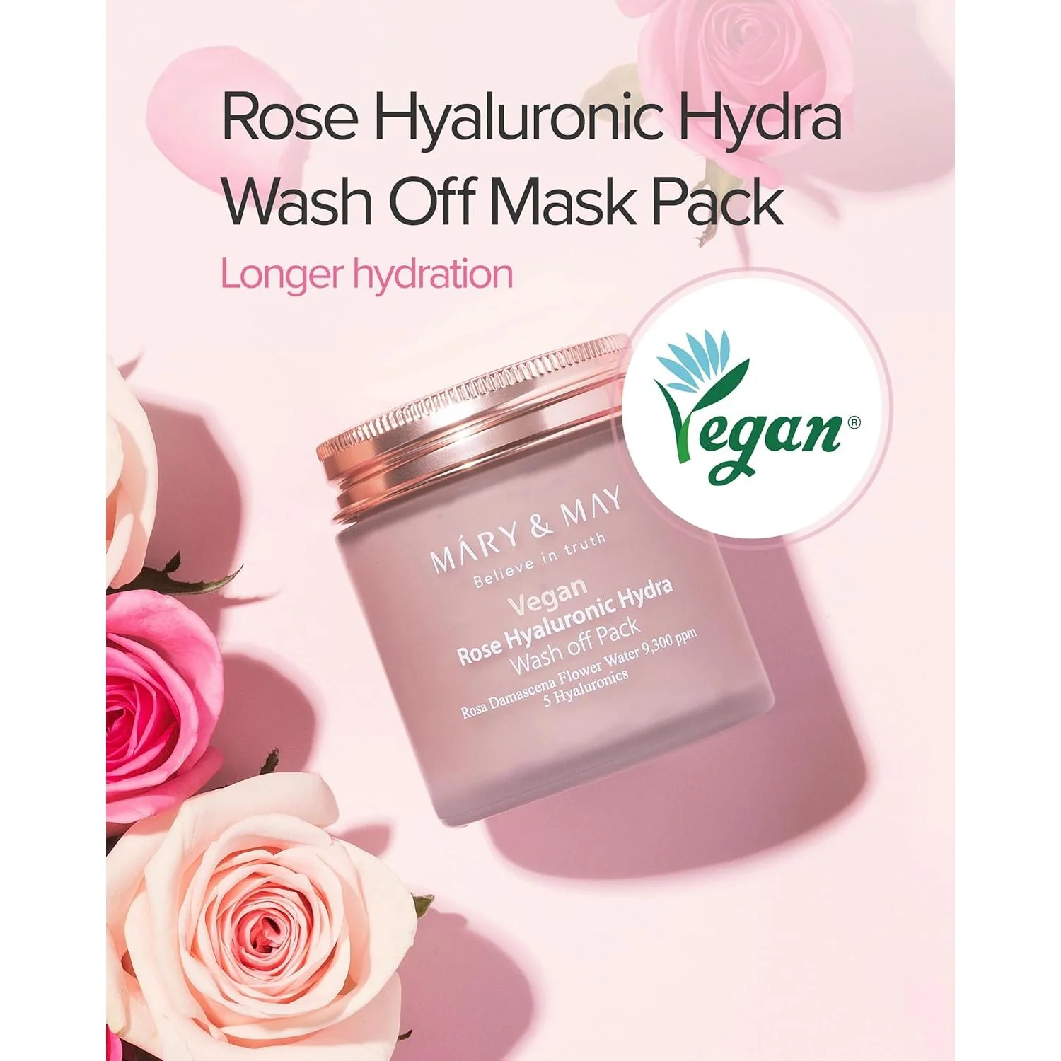 Mary & May Vegan Rose Hyaluronic Hydra Wash Off Pack - Image 2