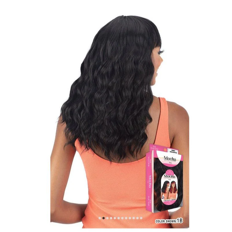 Mayde Beauty Mocha Human Hair Blend Wig -HONEY - Image 4