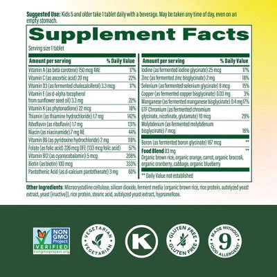 MegaFood Kids One Daily Mini Tablets 30ct - New - Image 2