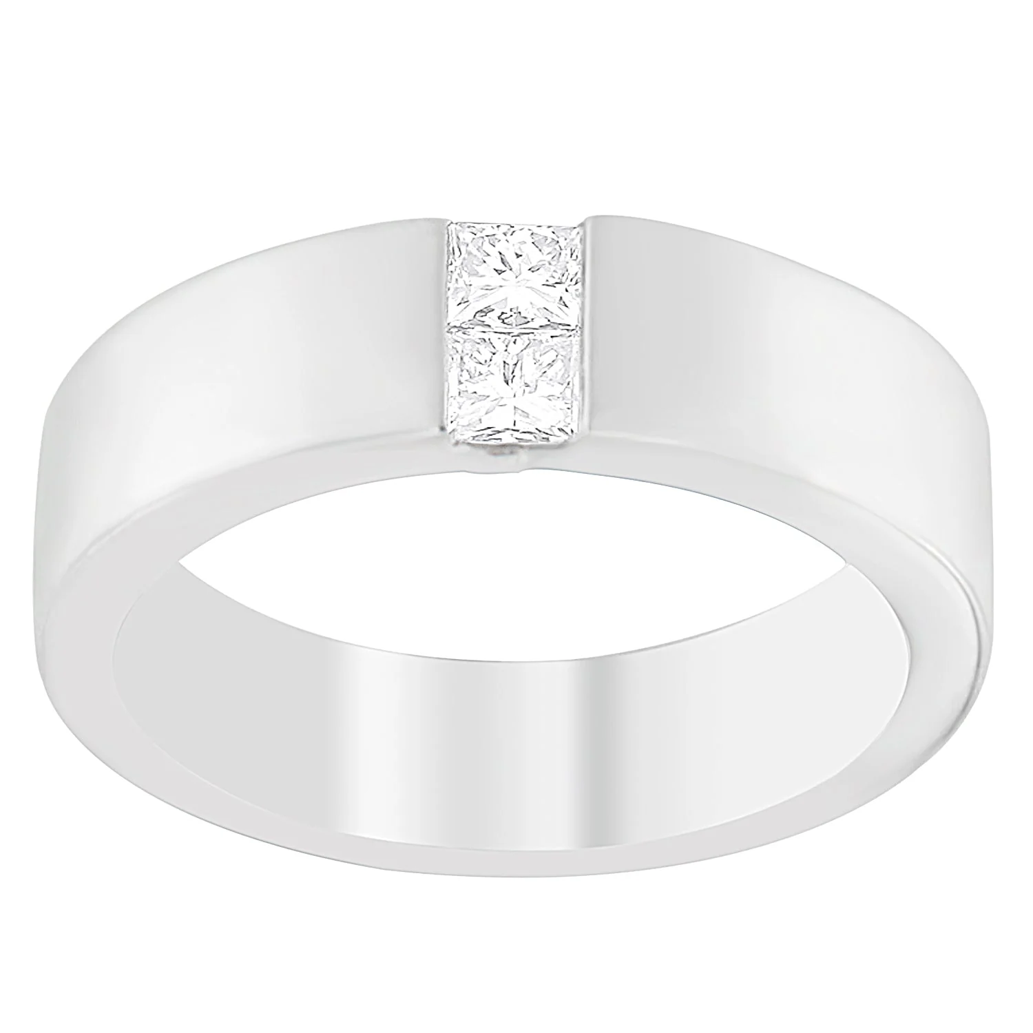 Men's 14K White Gold 1/4 ct.TDW Diamond Channel Band Ring (G-H, VS1-VS2) - Image 2
