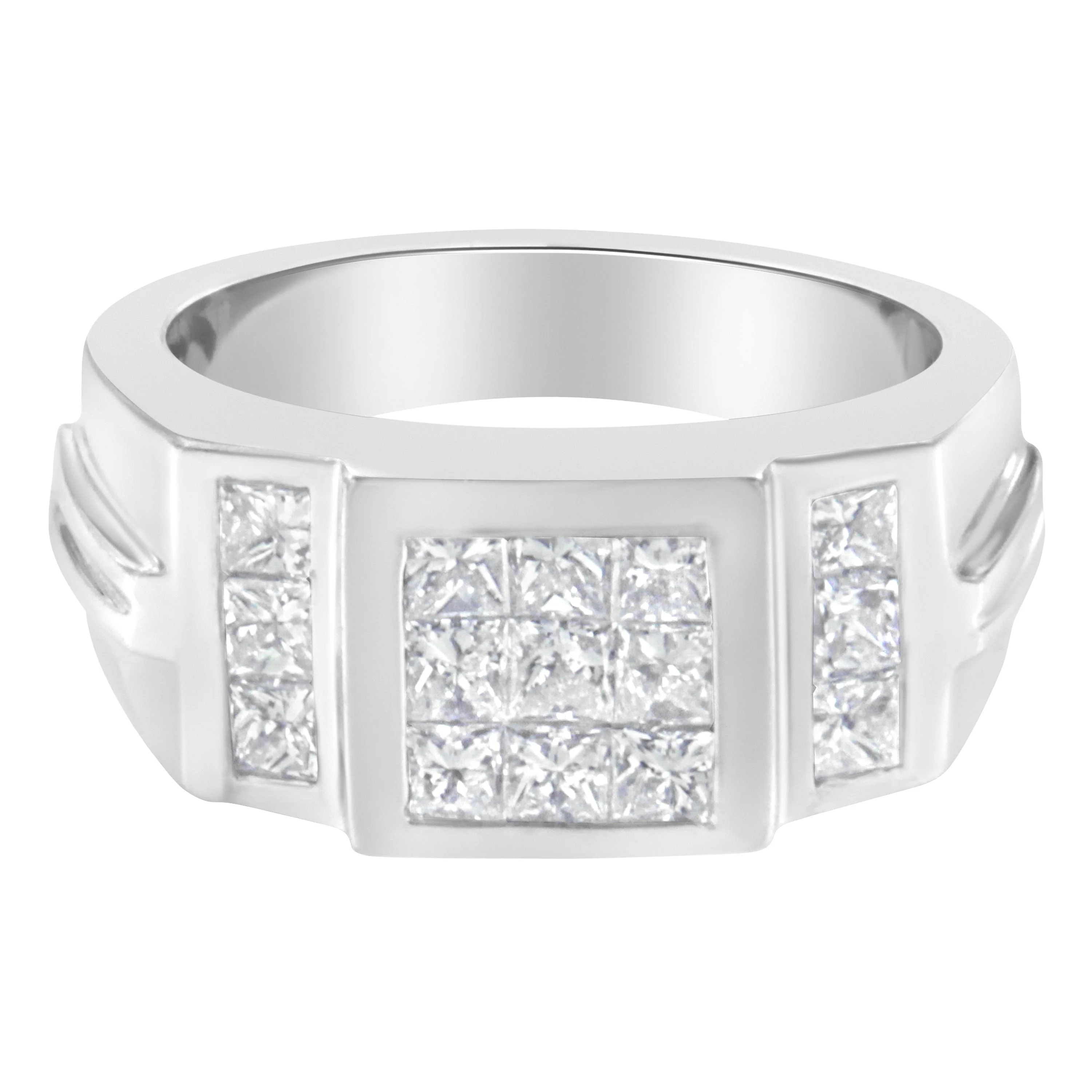 Men's 14K White Gold Diamond Cluster Ring (2 cttw, G-H Color, SI1-SI2 Clarity) - Image 6