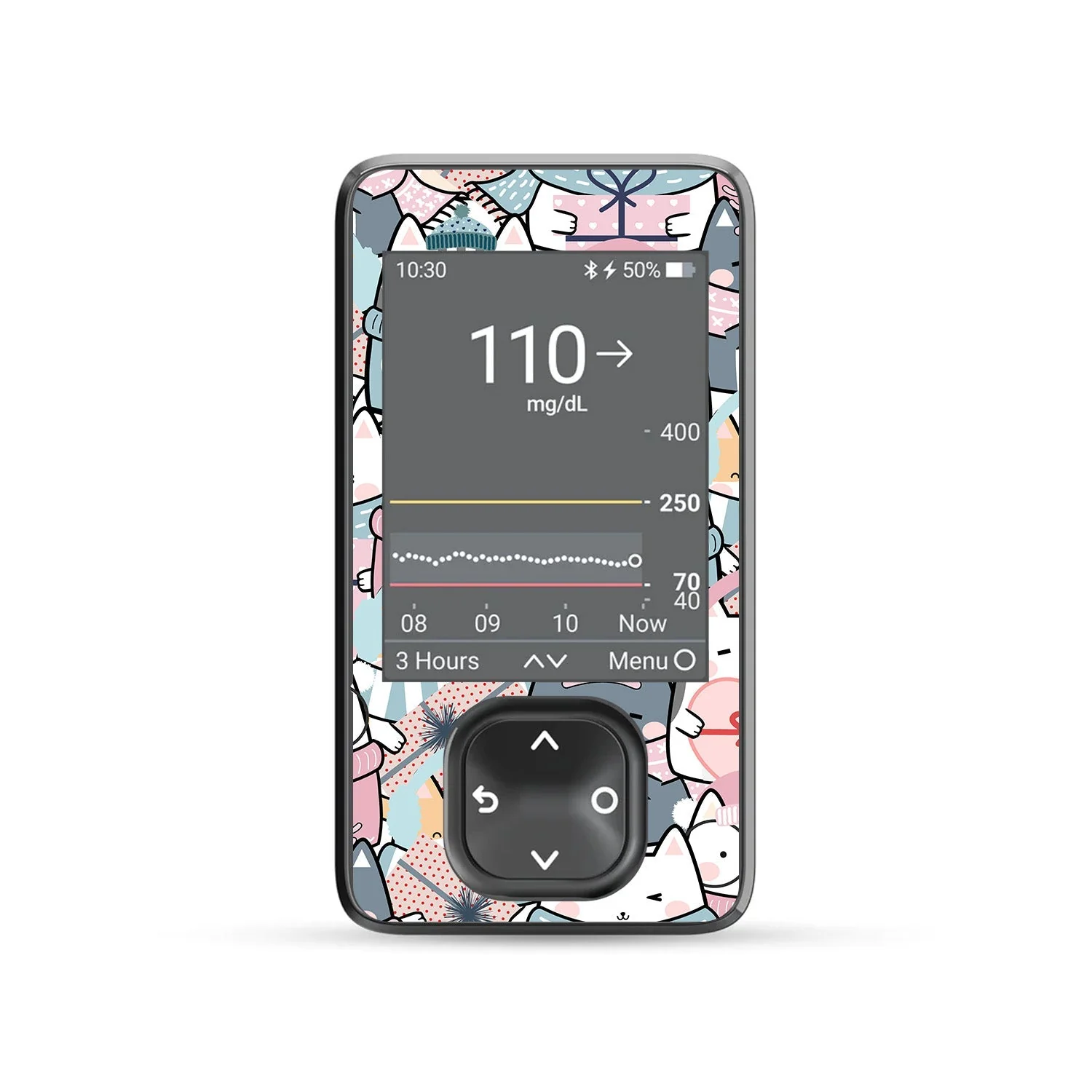 Meowy Christmas DEXCOM G7 and Stelo and G6 Touchscreen Receiver Sticker