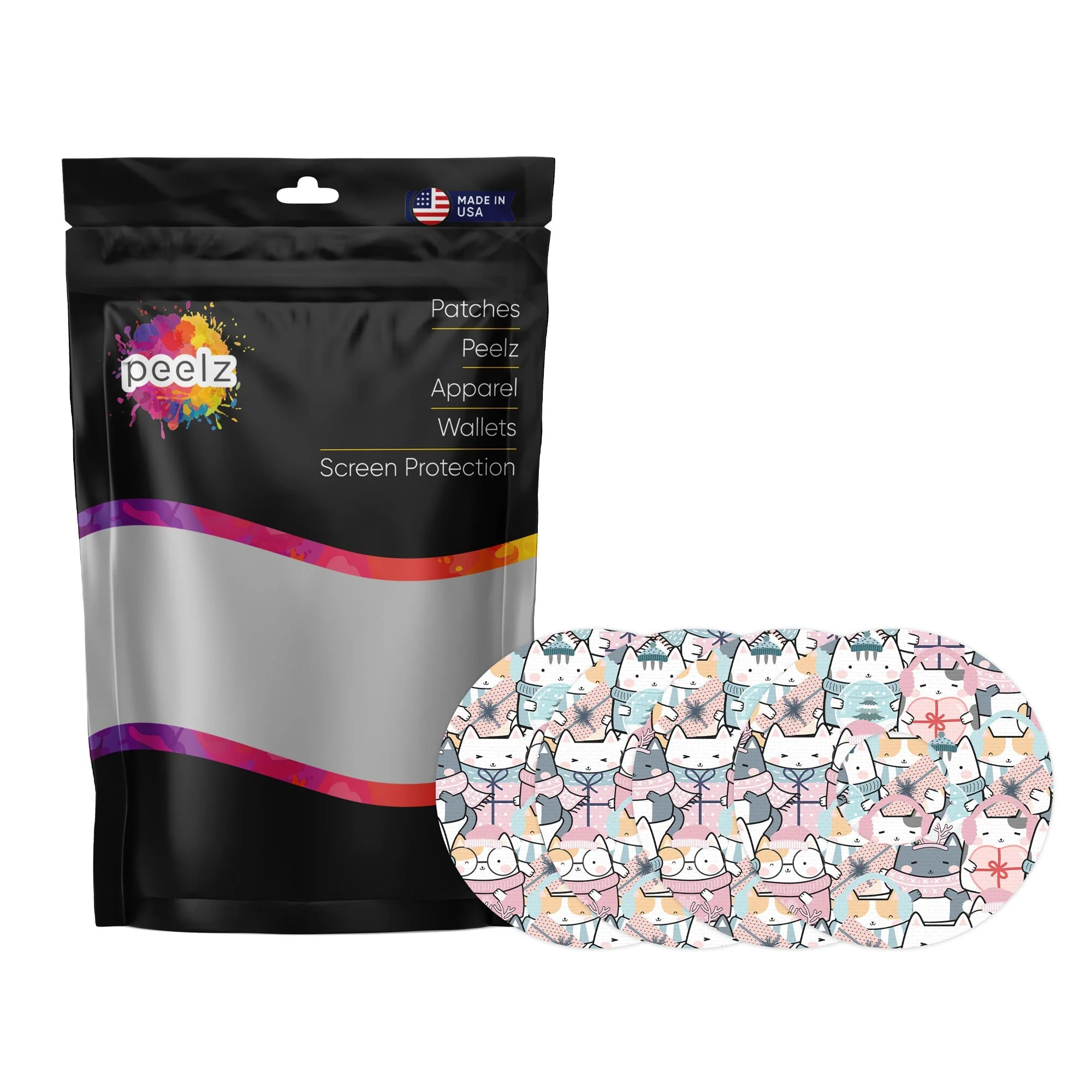 Meowy Christmas Patch Tape Designed for the FreeStyle Libre 3 Plus & Lingo - Image 2