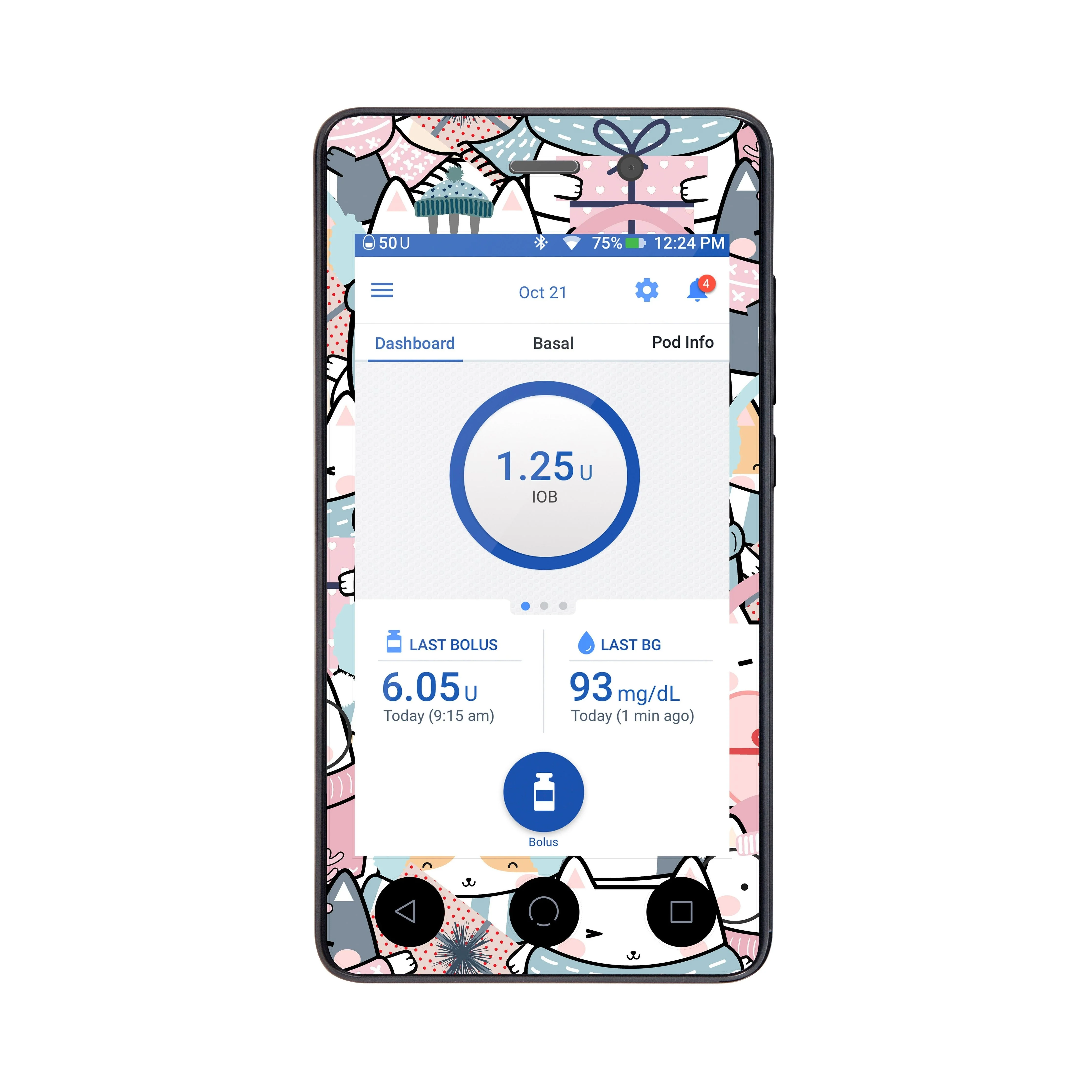 Meowy Christmas Sticker for Omnipod DASH® PDM – Pump Peelz