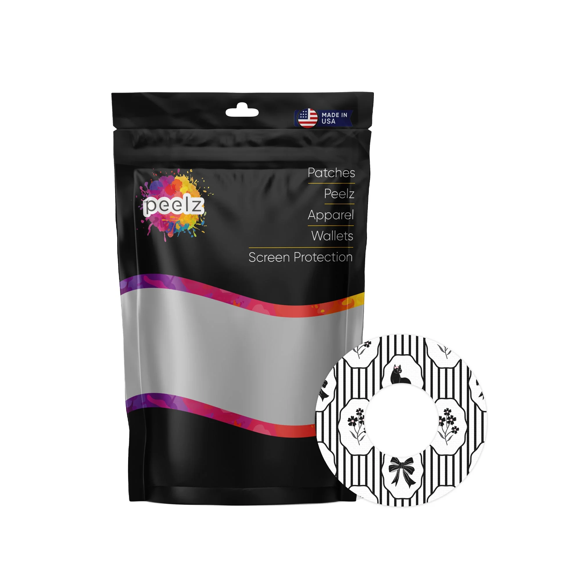 Midnight Cat Freestyle Libre 2 Patch Tape - Pump Peelz - Image 2