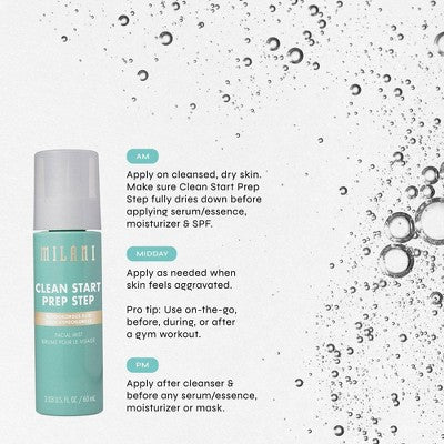 Milani Clean Start Prep Step Hypochlorous Acid Facial Mist 2.03 fl oz - New - Image 4