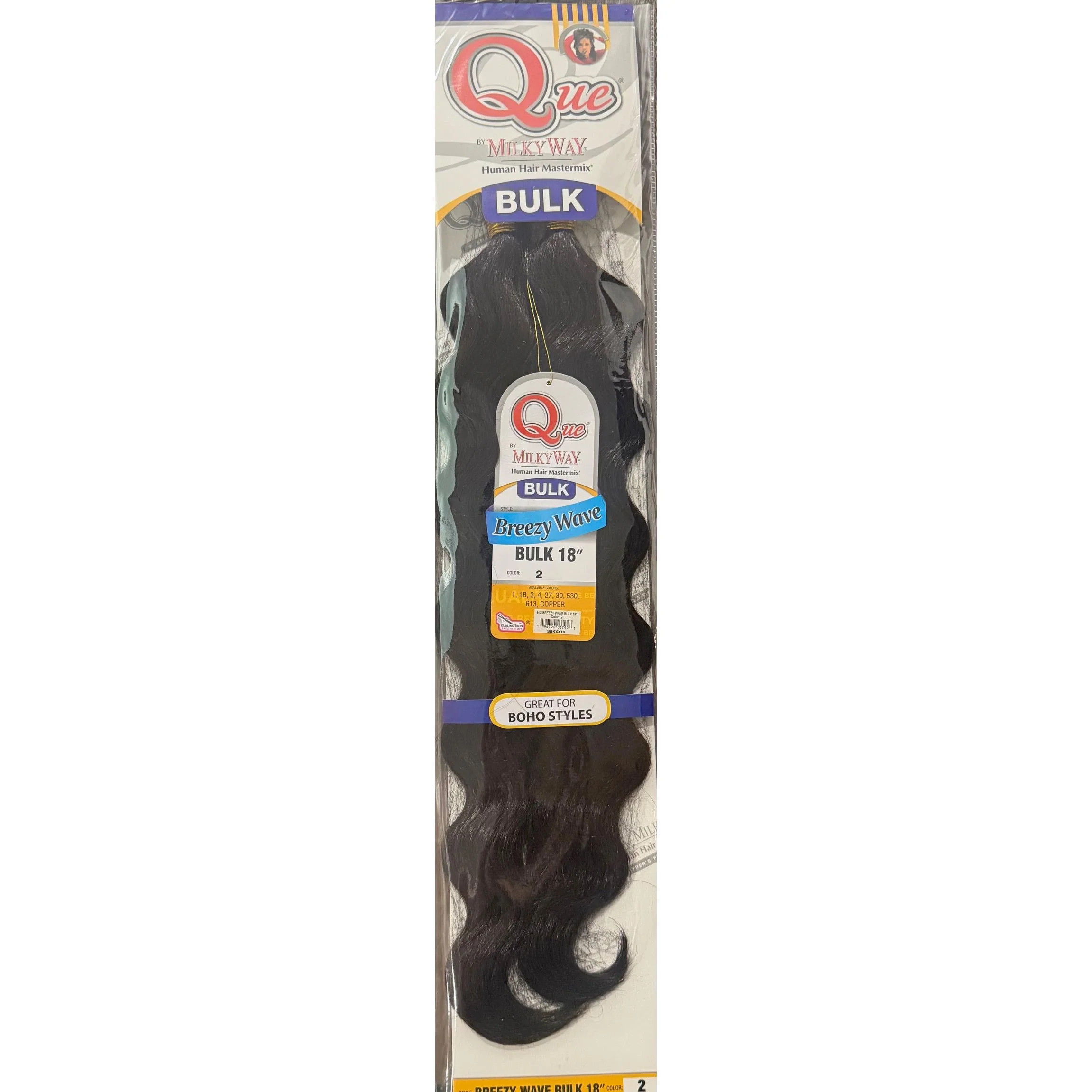 Milky Way Que Human Hair Blend Braid - Breezy Wave Bulk 18"