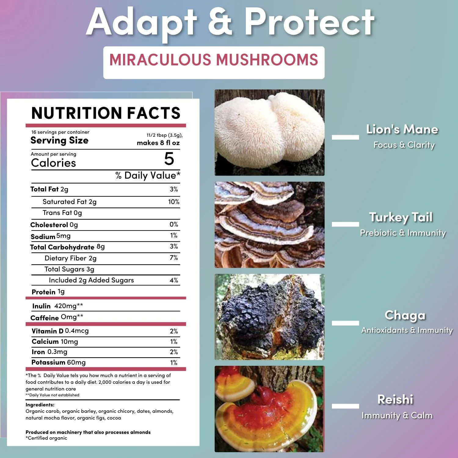 Miraculous Mushrooms® Adapt & Protect Instant Herbal Coffee - Image 5