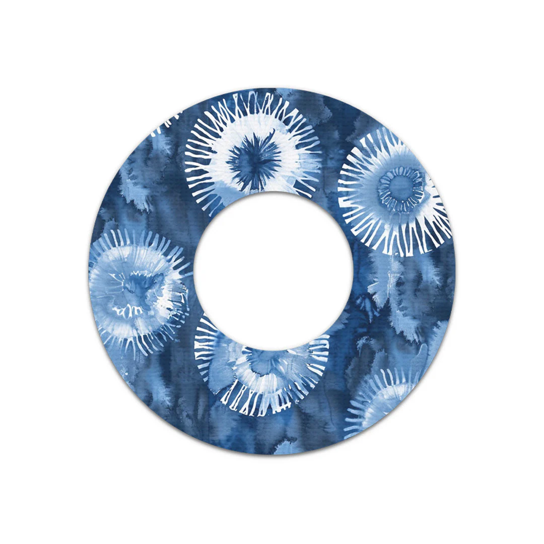 Monochrome Blue Tie Dye Freestyle Libre 2 Patch Tape - Pump Peelz - Image 2