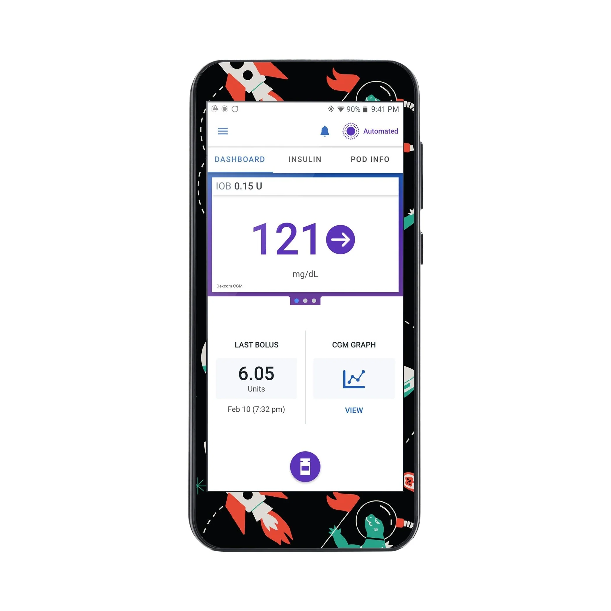 Monster in Space Sticker for Omnipod® 5 Controller – Pump Peelz