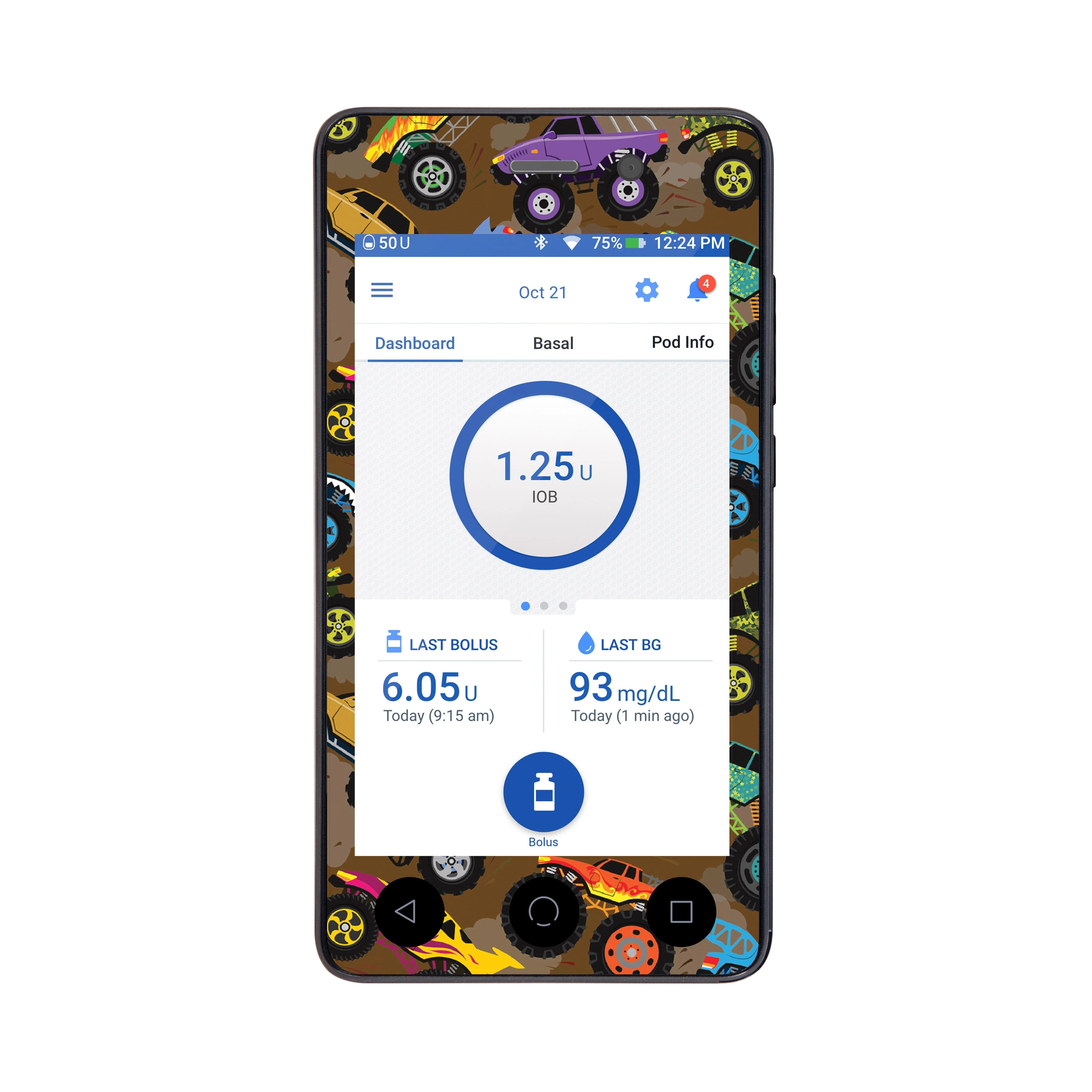 Monster Trucks Sticker for Omnipod DASH® PDM – Pump Peelz