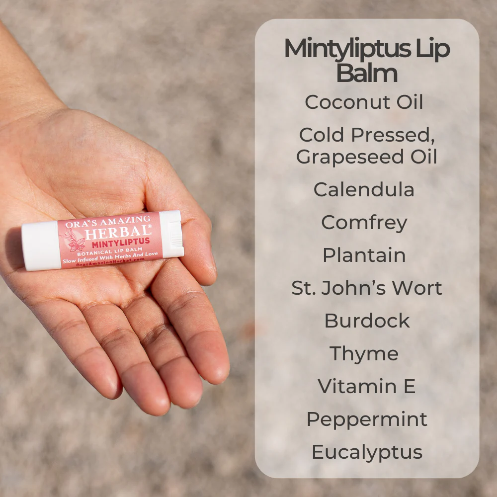 Natural Lip Balm, Herbal Infused, Mintyliptus Peppermint Eucalyptus - Image 5