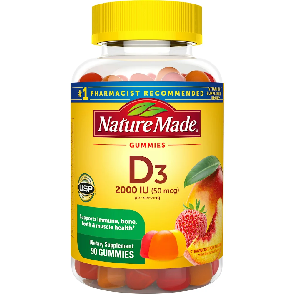 Nature Made Vitamin D3 1000 IU (25 mcg) Adult Gummies, 90 Count