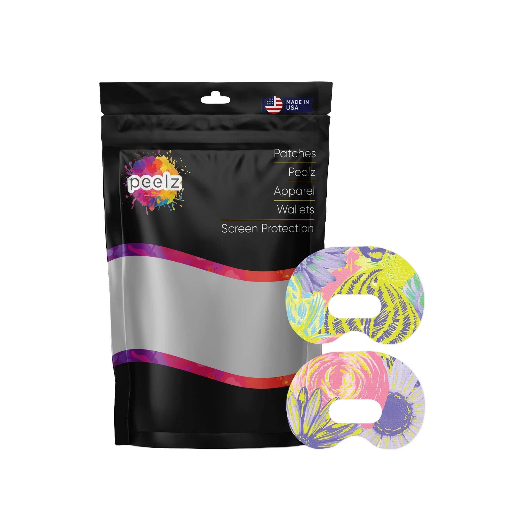 Neon Floral Medtronic Guardian Connect Patch Tape - Pump Peelz