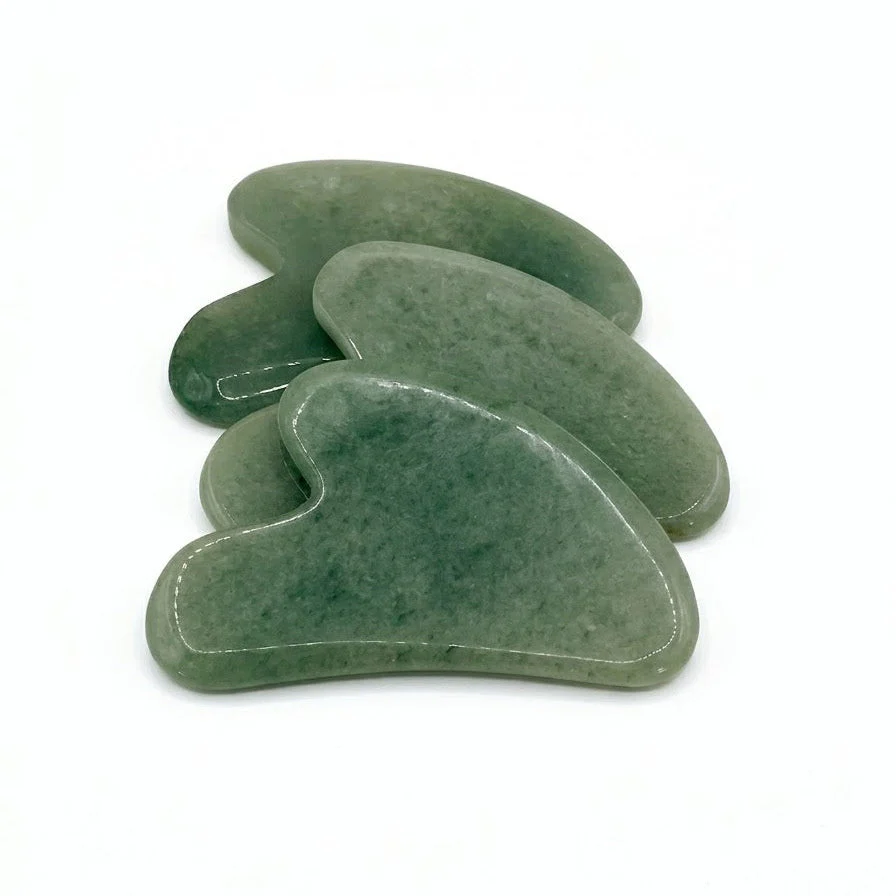 New! Green Jade Gua Sha Facial Massaging Stone - Image 3