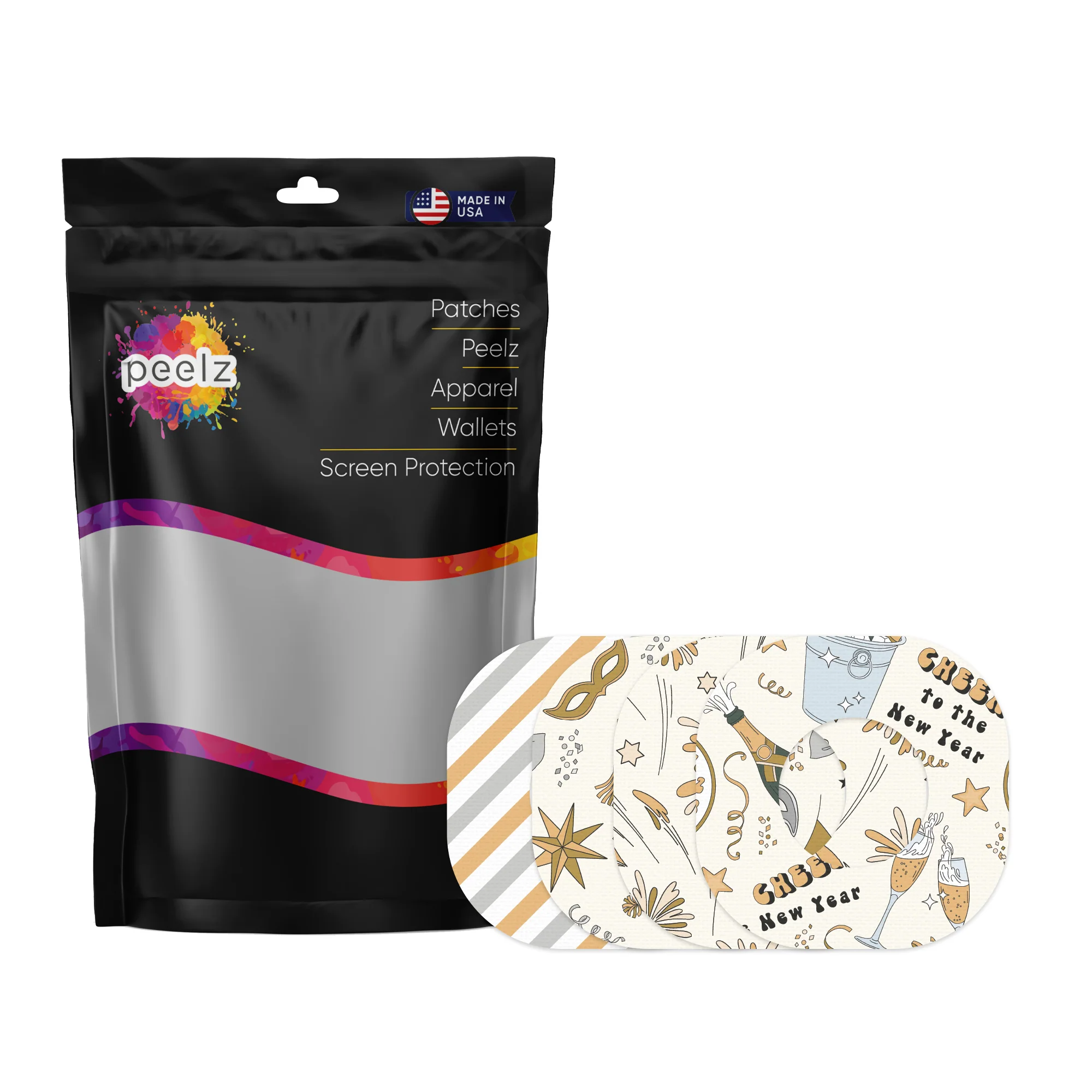 New Year's Variety Dexcom G7 and Stelo Patch Tape - Pump Peelz