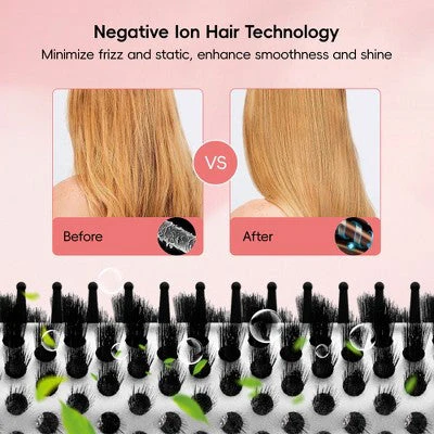 NICEBAY Heated Thermal Brush, Electric Curling Brush & Round Brush Styler with Anti-Scald Nylon Bristles - Imperfect Box - Image 5