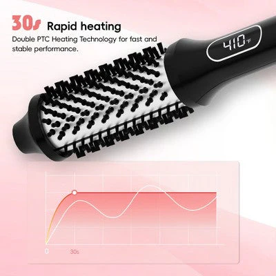 NICEBAY Heated Thermal Brush, Electric Curling Brush & Round Brush Styler with Anti-Scald Nylon Bristles - Imperfect Box - Image 6
