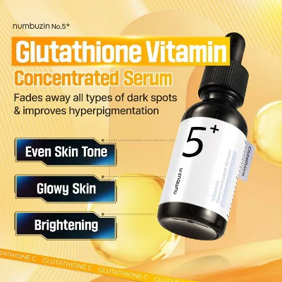numbuzin No.5+ Glutathione Vitamin Concentrated Face Serum Travel Size 1.01 fl oz - Imperfect Box - Image 4