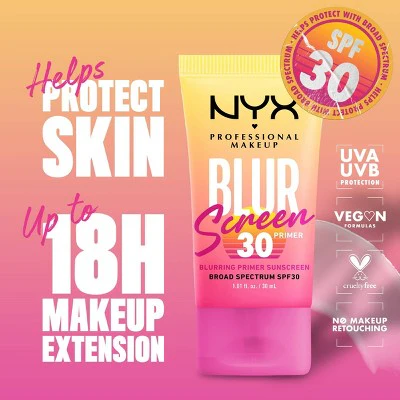 NYX Professional Makeup Blur Screen Primer SPF 30 1.01 fl oz - New - Image 3