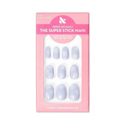 Olive & June Fake Nails S Round Floral Doodle 32ct - New
