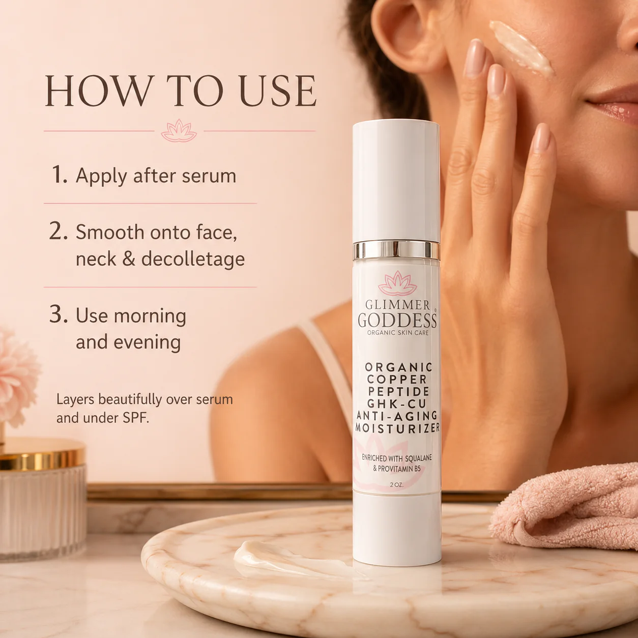 Organic Copper Peptide Moisturizer – Firming & Smoothing - Image 2